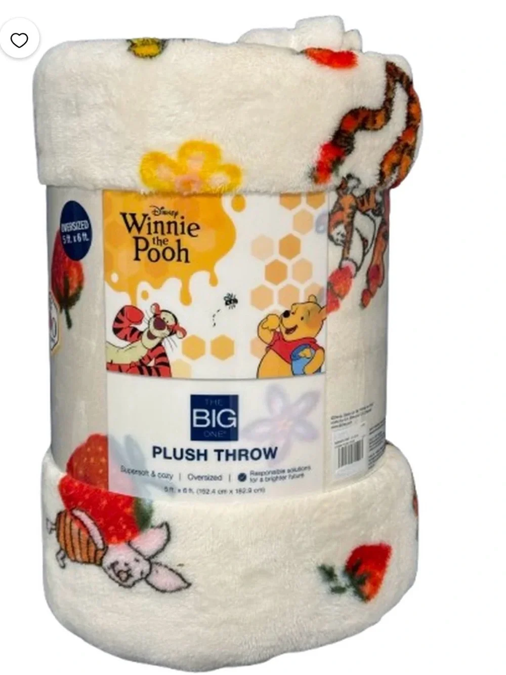 The Big One Winnie the Pooh Throw Blanket 60x72 Soft Plush Pooh Tigger Spring